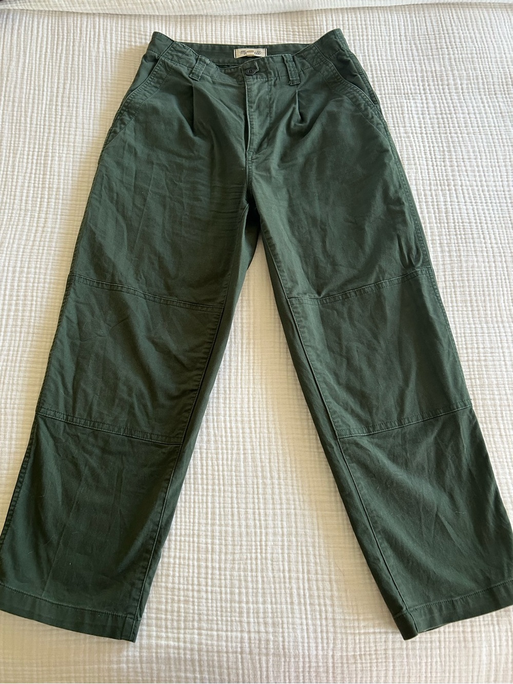 Madewell Perfect Vintage Straight Pant in Dark Forest Wash: Pleated Edition